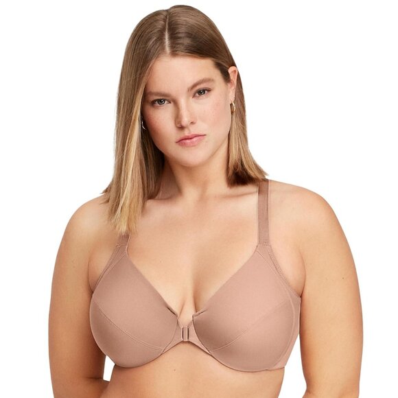 NEW Glamorise Size Front-Closure Smoothing Wonderwire Bra Cappuccino Brown 34C - Picture 6 of 12